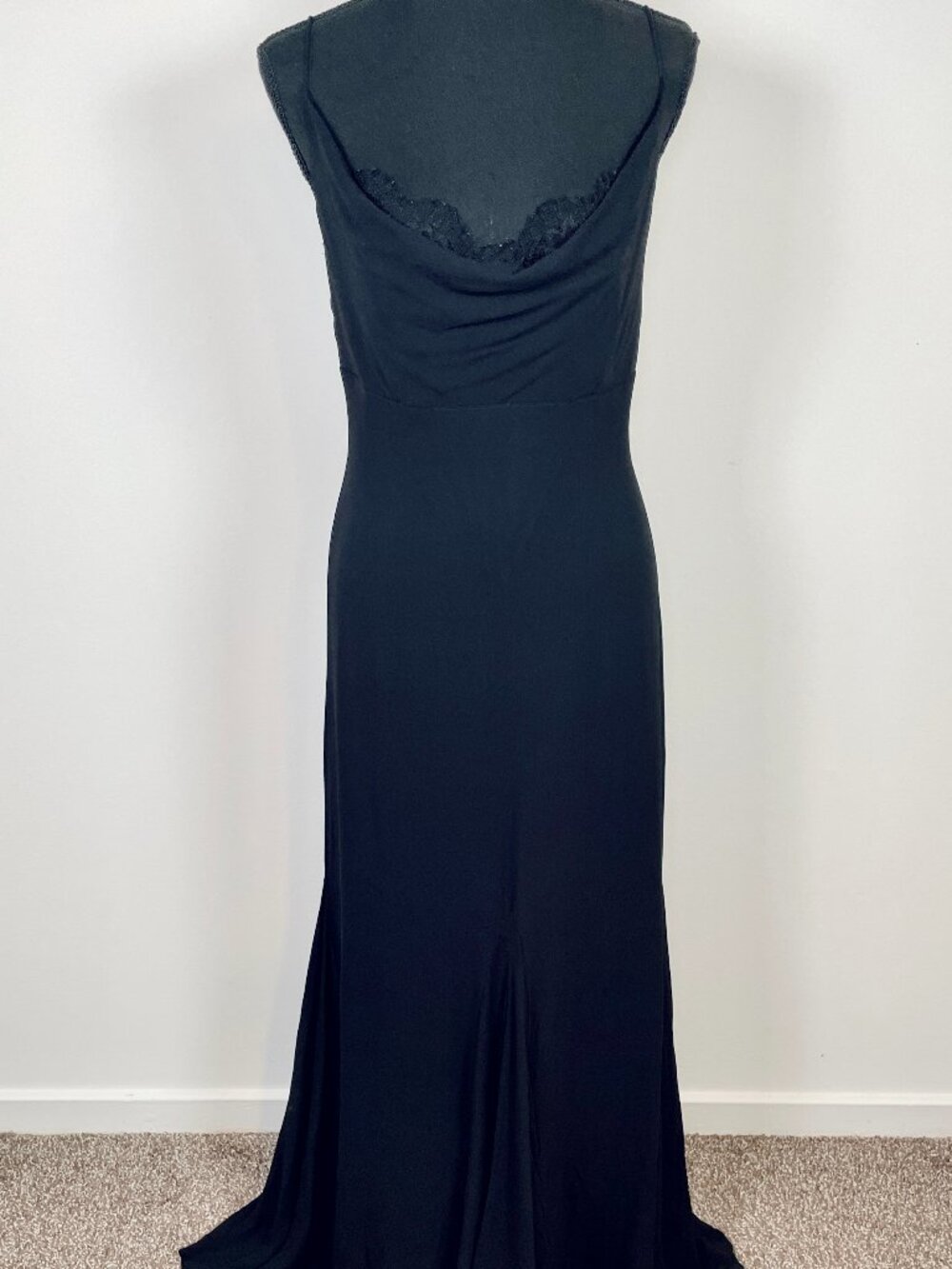 TADASHI Vintage Black 100% Silk Evening Dress, Made in USA